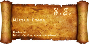 Wittye Emese névjegykártya